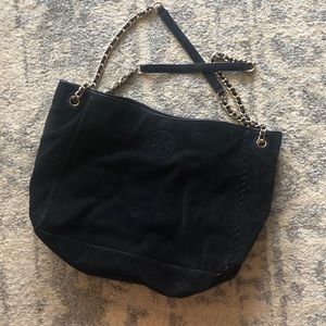 Tory Burch Navy Blue Suede handbag